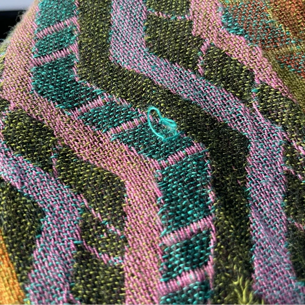 Woven‎ Scarf Cashmere Silk Viscose Long Soft Fringe Women Green Orange Purple